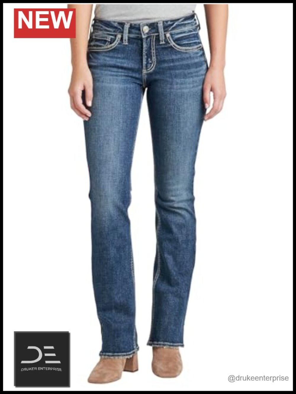 Silver Jeans Co. Britt Low Rise Curvy Fit Slim Bootcut Jeans